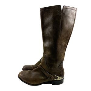 UGG Channing II Boot Dark Brown Leather Pull On 1004509 Equestrian Womens 9.5